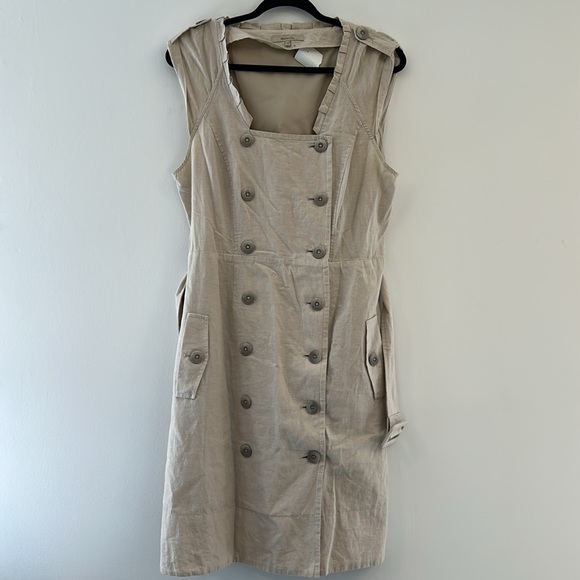 Linen Beige Dress - Picture 3 of 9